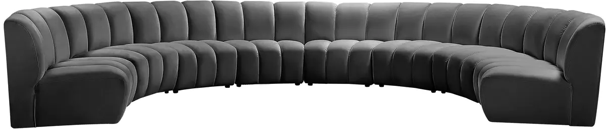 Infinity Grey Velvet 8Pc. Modular Sectional 1