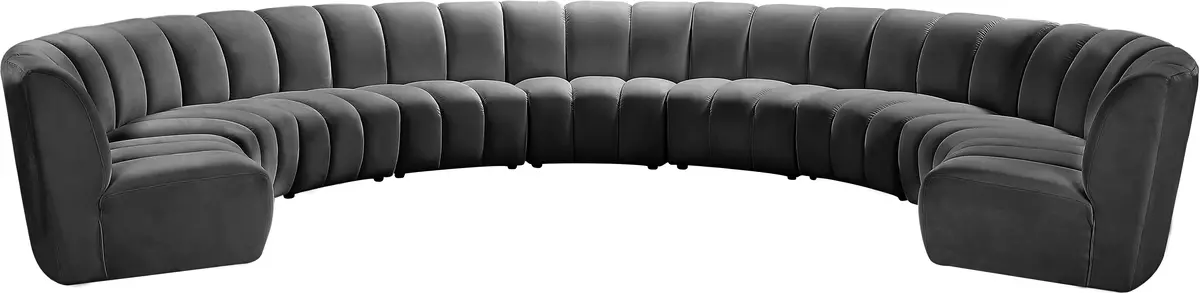 Infinity Grey Velvet 9Pc. Modular Sectional 1