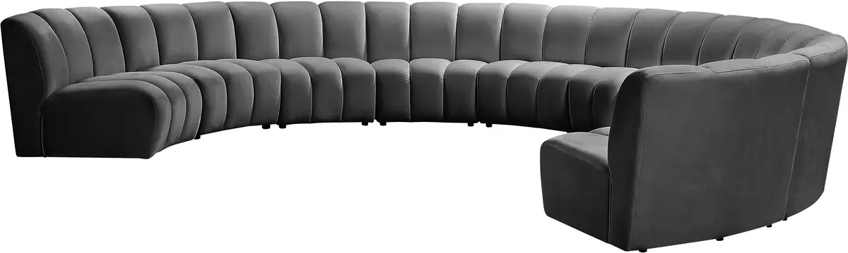 Infinity Grey Velvet 9Pc. Modular Sectional 2