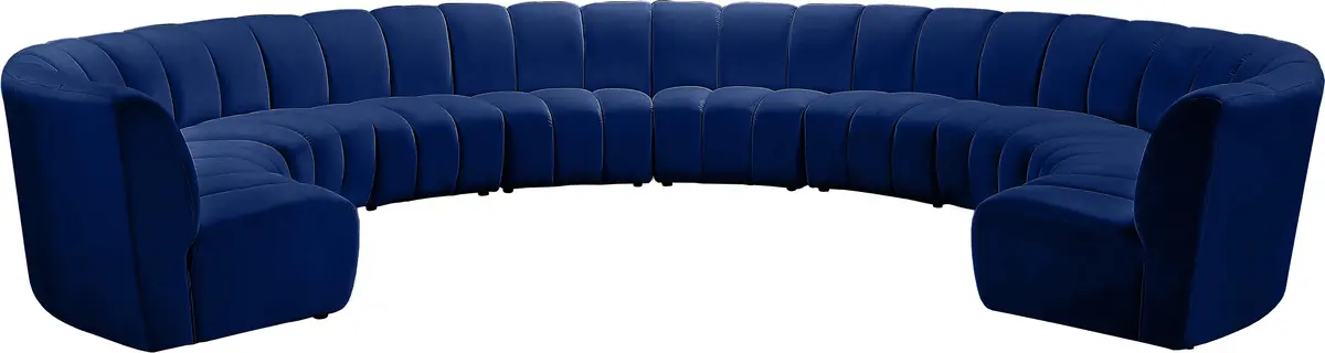 Infinity Navy Velvet 10Pc. Modular Sectional 1