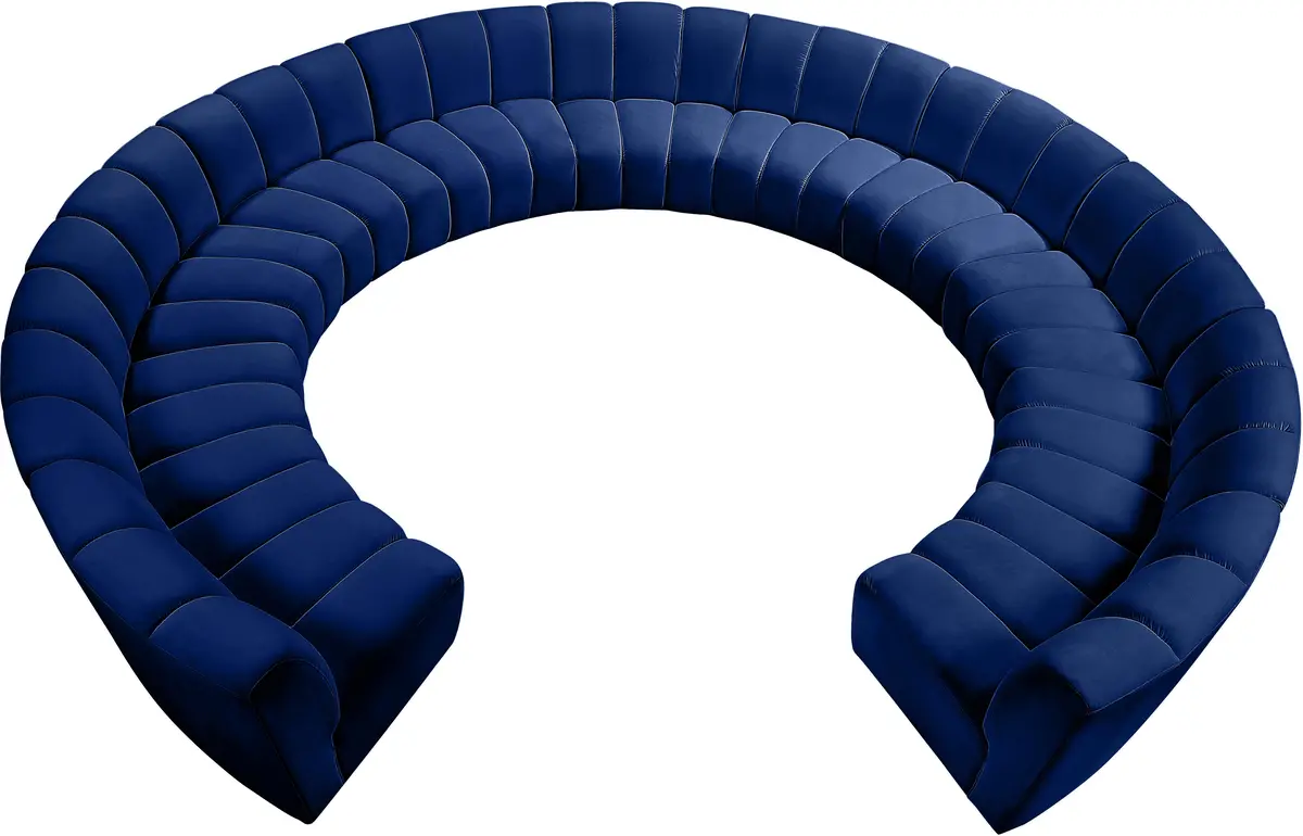 Infinity Navy Velvet 11Pc. Modular Sectional 1
