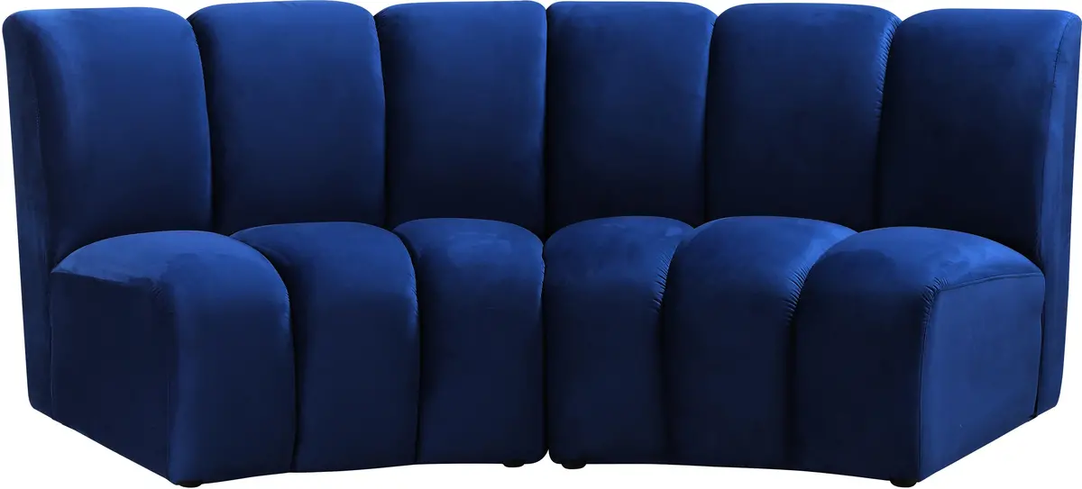 Infinity Navy Velvet 2Pc. Modular Sectional 1