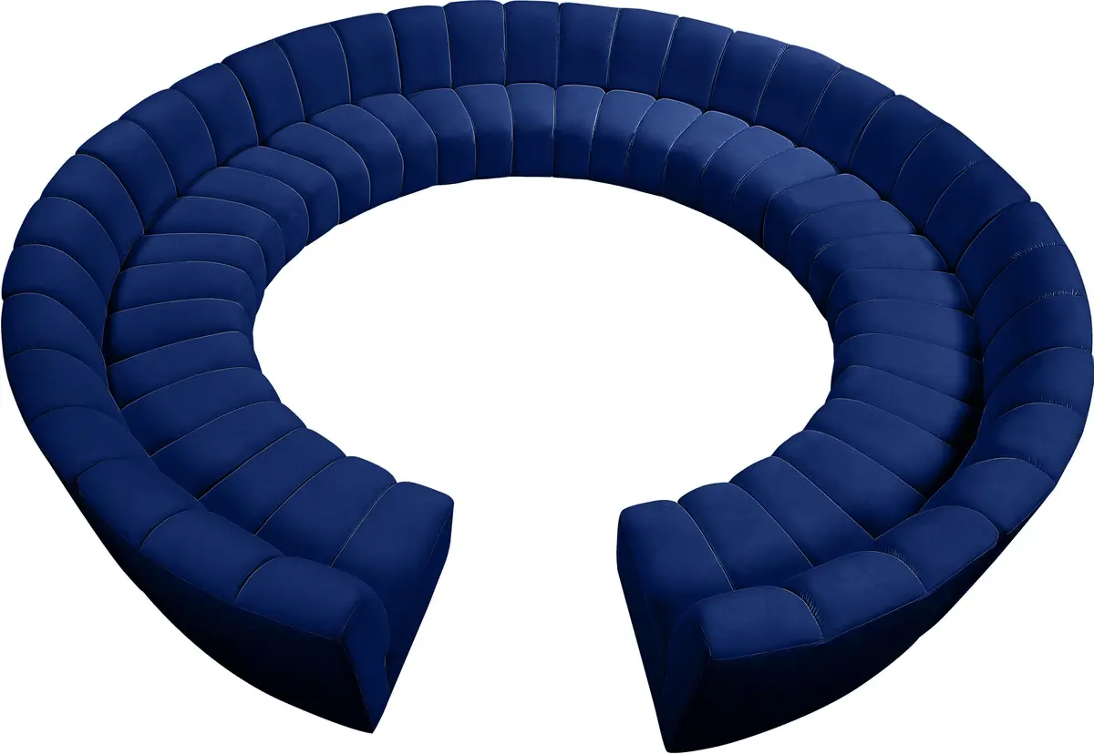 Infinity Navy Velvet 12Pc. Modular Sectional 1