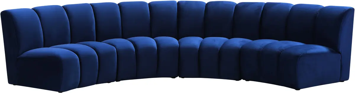 Infinity Navy Velvet 4Pc. Modular Sectional 1
