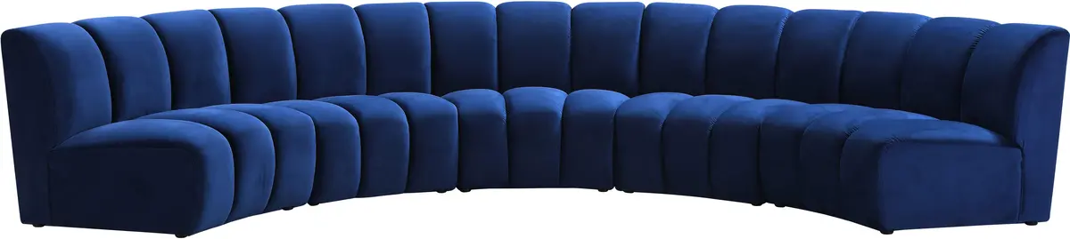 Infinity Navy Velvet 5Pc. Modular Sectional 1