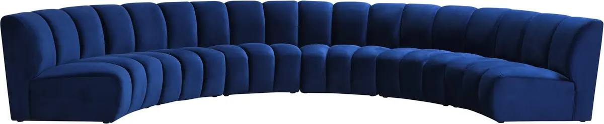 Infinity Navy Velvet 6Pc. Modular Sectional 1