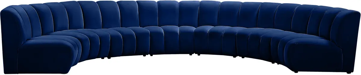 Infinity Navy Velvet 7Pc. Modular Sectional 1