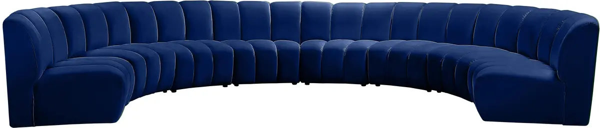 Infinity Navy Velvet 8Pc. Modular Sectional 1