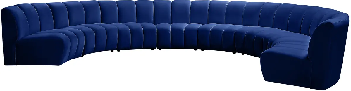 Infinity Navy Velvet 8Pc. Modular Sectional 2