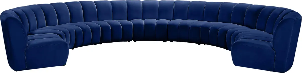 Infinity Navy Velvet 9Pc. Modular Sectional 1