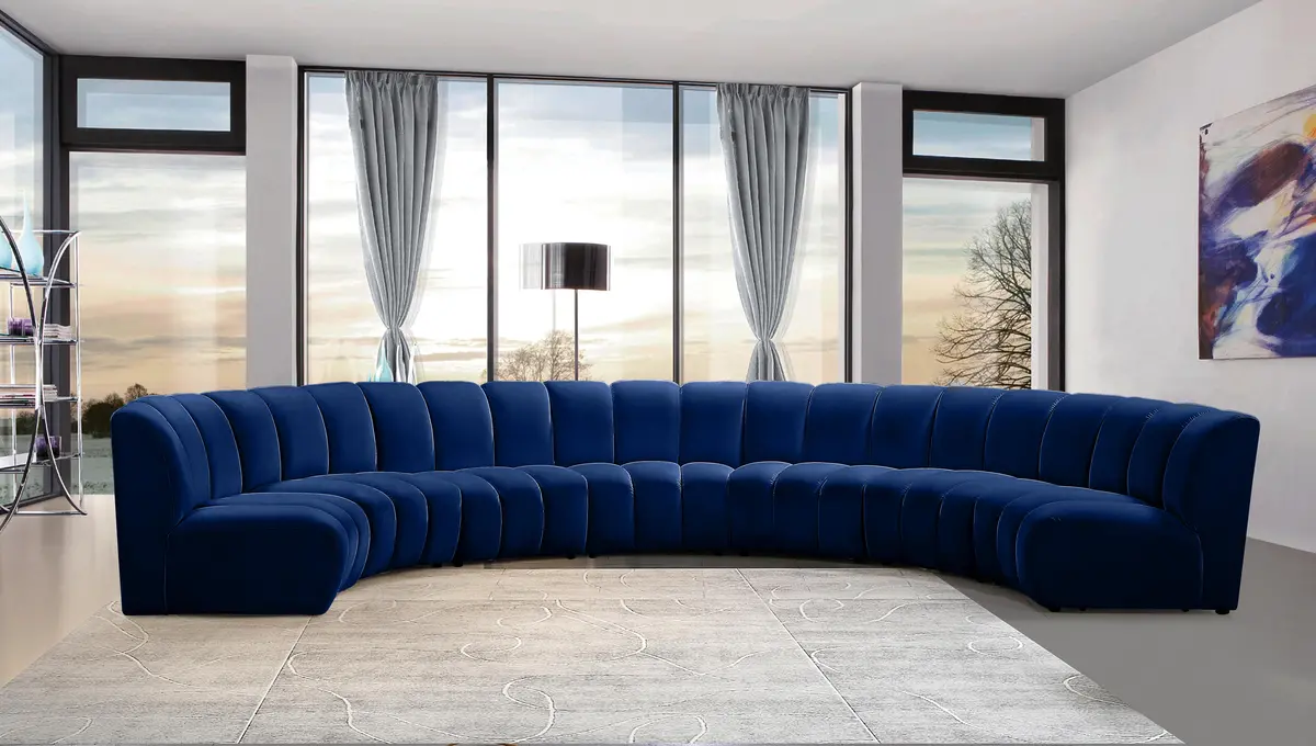 Infinity Navy Velvet 7Pc. Modular Sectional 2