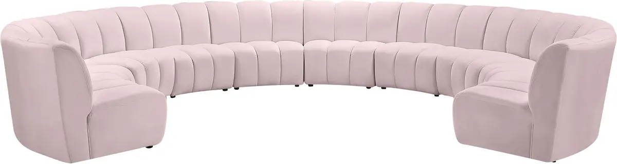 Infinity Pink Velvet 10Pc. Modular Sectional 1