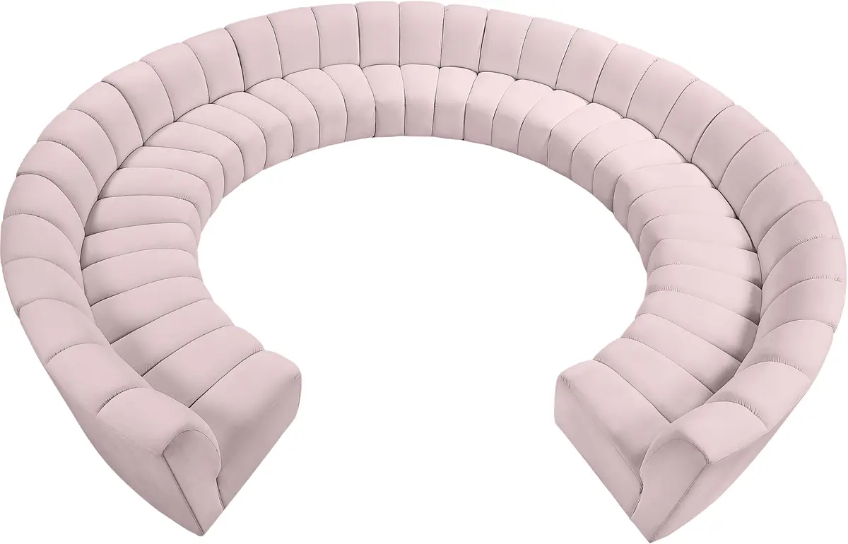 Infinity Pink Velvet 11Pc. Modular Sectional 1