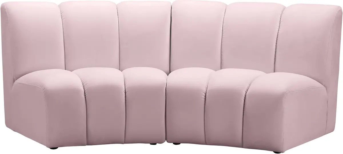 Infinity Pink Velvet 2Pc. Modular Sectional 1