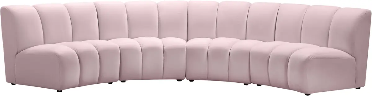 Infinity Pink Velvet 4Pc. Modular Sectional 1
