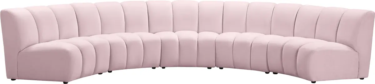 Infinity Pink Velvet 5Pc. Modular Sectional 1