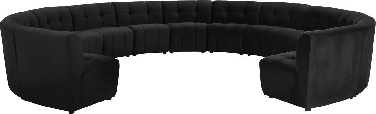 Limitless Black Velvet 13Pc. Modular Sectional 1