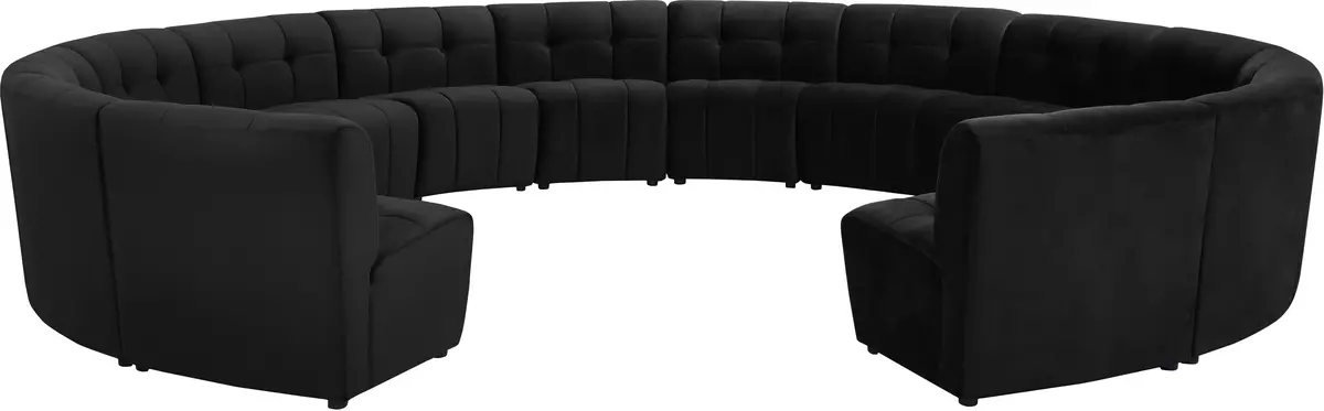 Limitless Black Velvet 14Pc. Modular Sectional 1