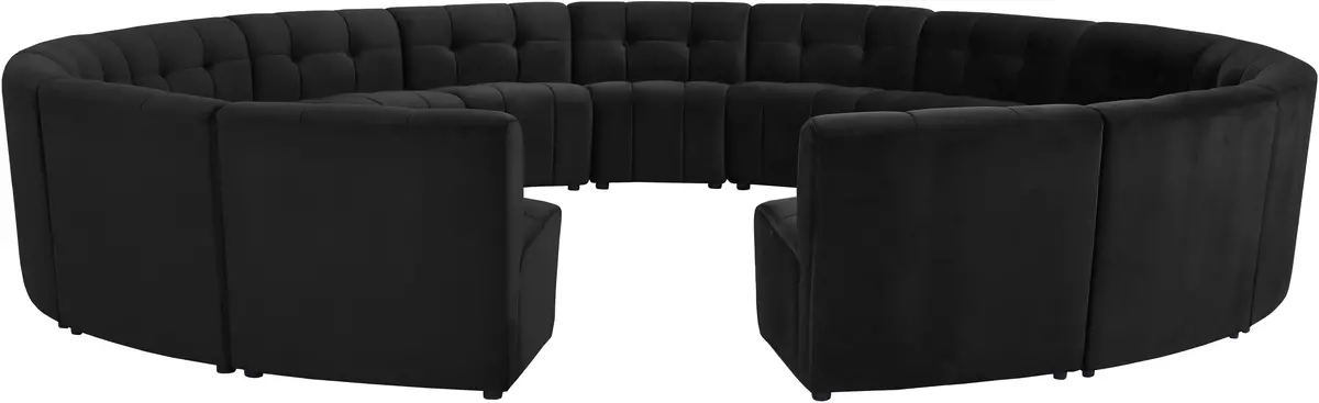 Limitless Black Velvet 15Pc. Modular Sectional 1