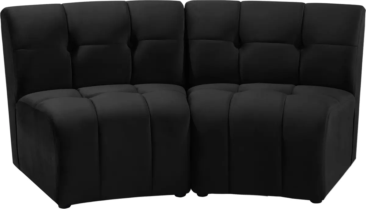 Limitless Black Velvet 2Pc. Modular Sectional 1