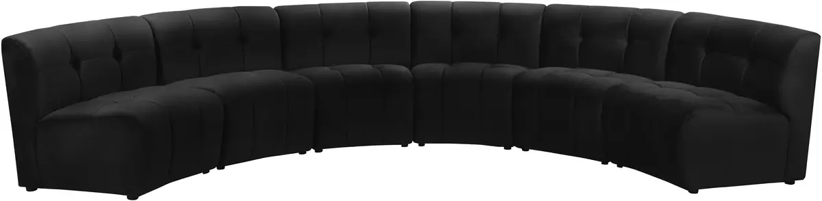 Limitless Black Velvet 6Pc. Modular Sectional 1