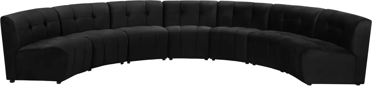 Limitless Black Velvet 7Pc. Modular Sectional 1