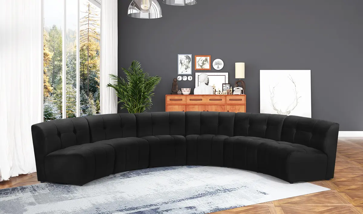 Limitless Black Velvet 6Pc. Modular Sectional 2