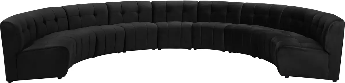 Limitless Black Velvet 9Pc. Modular Sectional 1
