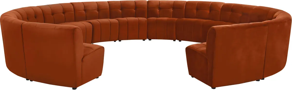 Limitless Cognac Velvet 14Pc. Modular Sectional 1