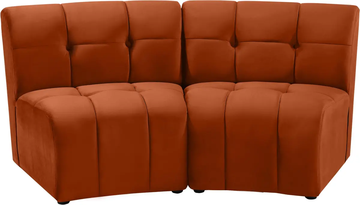 Limitless Cognac Velvet 2Pc. Modular Sectional 1