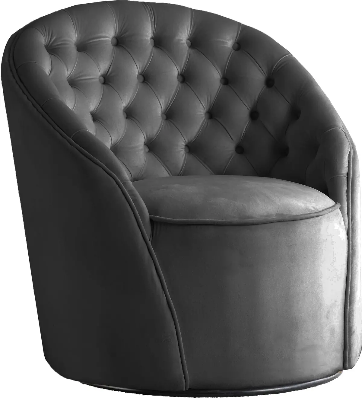 Alessio Grey Velvet Accent Chair 1