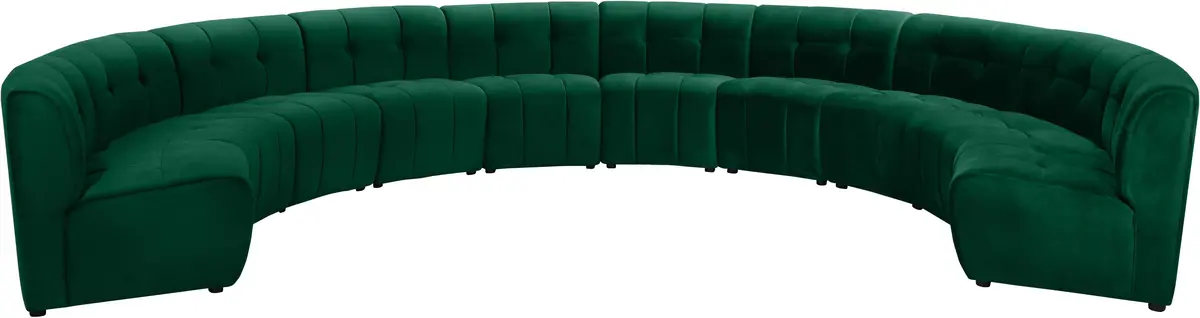 Limitless Green Velvet 10Pc. Modular Sectional 1