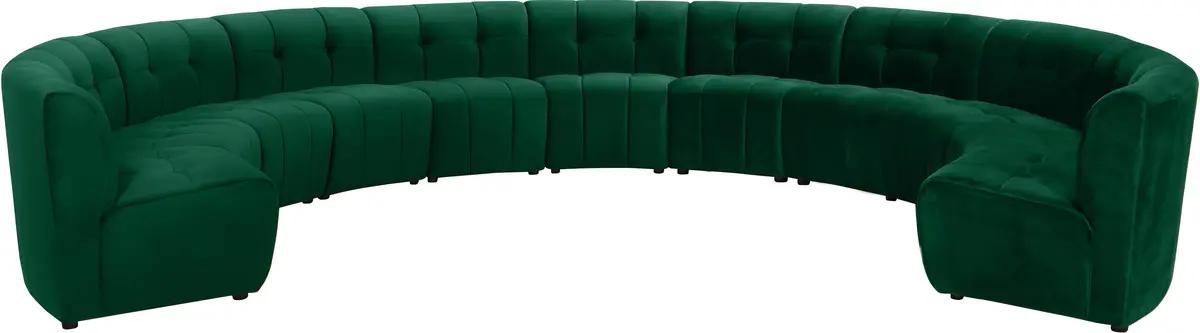 Limitless Green Velvet 11Pc. Modular Sectional 1