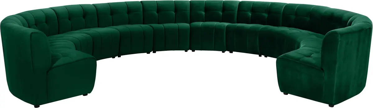 Limitless Green Velvet 12Pc. Modular Sectional 1