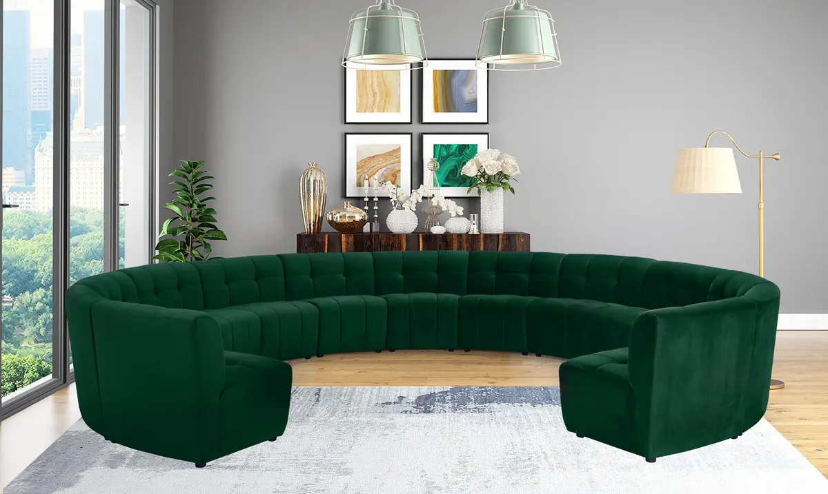 Limitless Green Velvet 13Pc. Modular Sectional 2