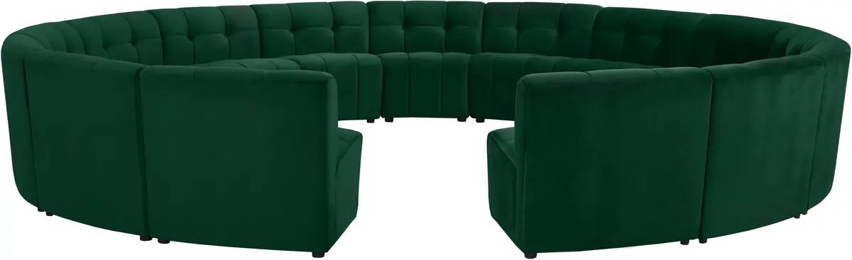 Limitless Green Velvet 15Pc. Modular Sectional 1