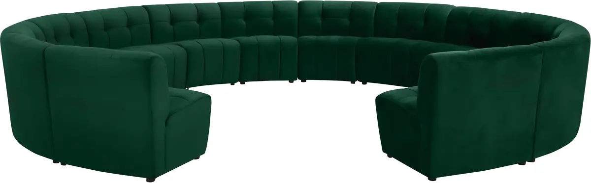 Limitless Green Velvet 14Pc. Modular Sectional 1