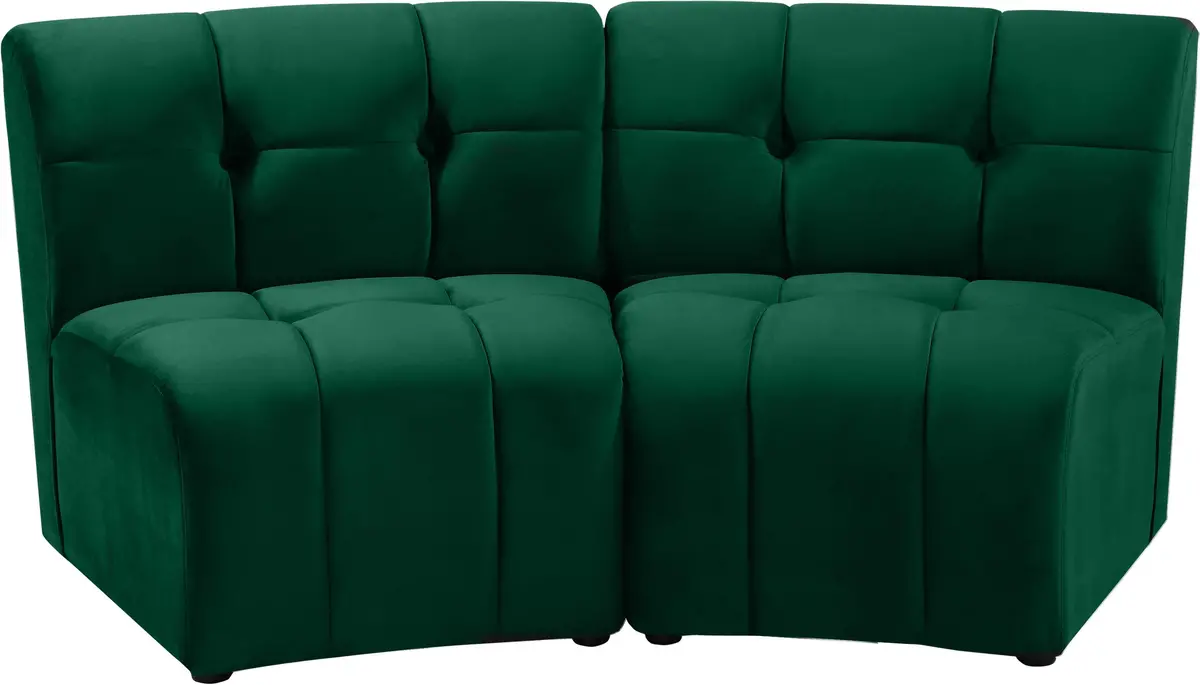 Limitless Green Velvet 2Pc. Modular Sectional 1