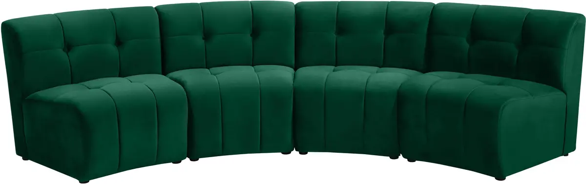 Limitless Green Velvet 4Pc. Modular Sectional 1
