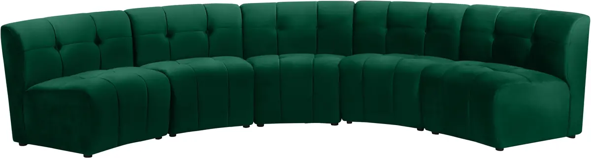 Limitless Green Velvet 5Pc. Modular Sectional 1