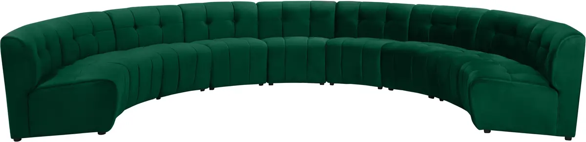 Limitless Green Velvet 9Pc. Modular Sectional 1
