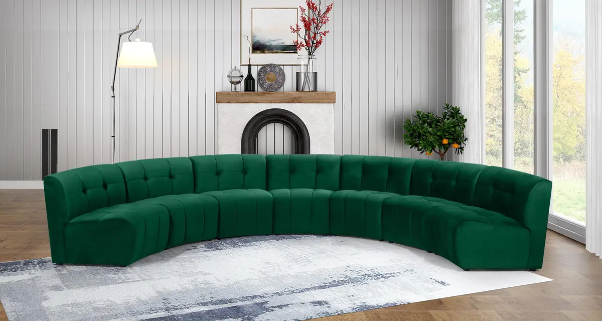 Limitless Green Velvet 7Pc. Modular Sectional 2