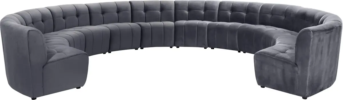 Limitless Grey Velvet 12Pc. Modular Sectional 1
