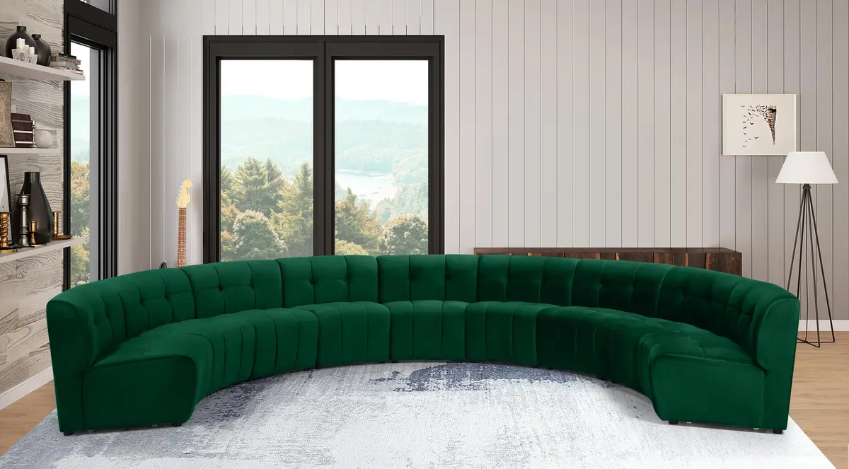 Limitless Green Velvet 9Pc. Modular Sectional 2