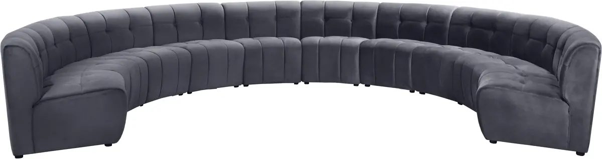 Limitless Grey Velvet 10Pc. Modular Sectional 1