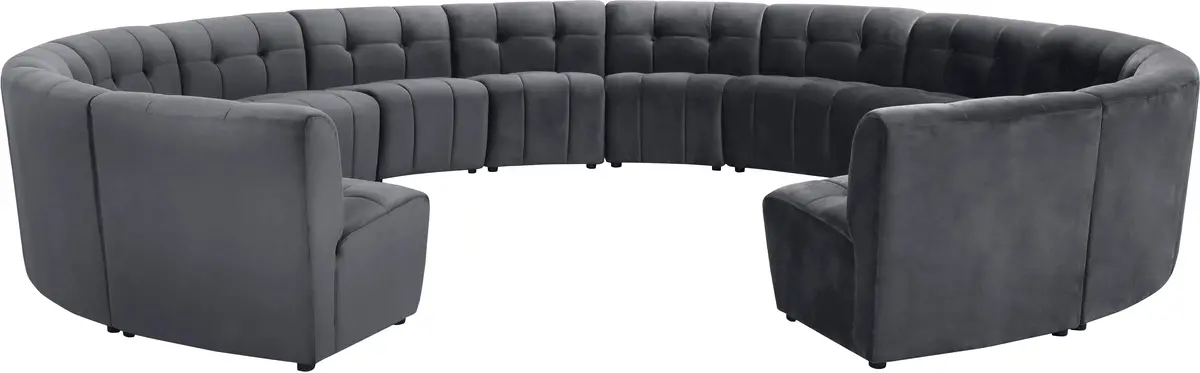 Limitless Grey Velvet 14Pc. Modular Sectional 1