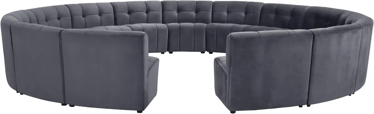 Limitless Grey Velvet 15Pc. Modular Sectional 1