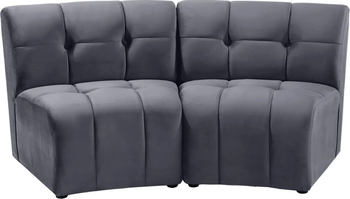 Limitless Grey Velvet 2Pc. Modular Sectional 1