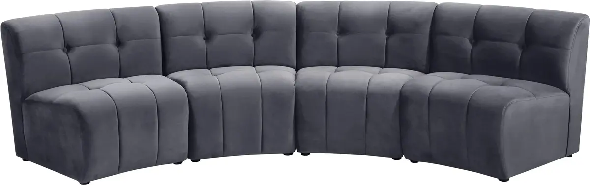 Limitless Grey Velvet 4Pc. Modular Sectional 1