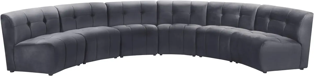 Limitless Grey Velvet 6Pc. Modular Sectional 1